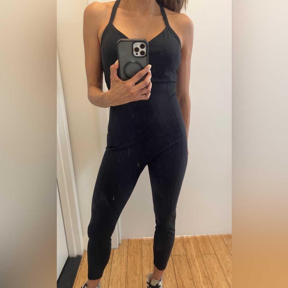 Spiritual Gangster Black Jumpsuit with Seamless Fit